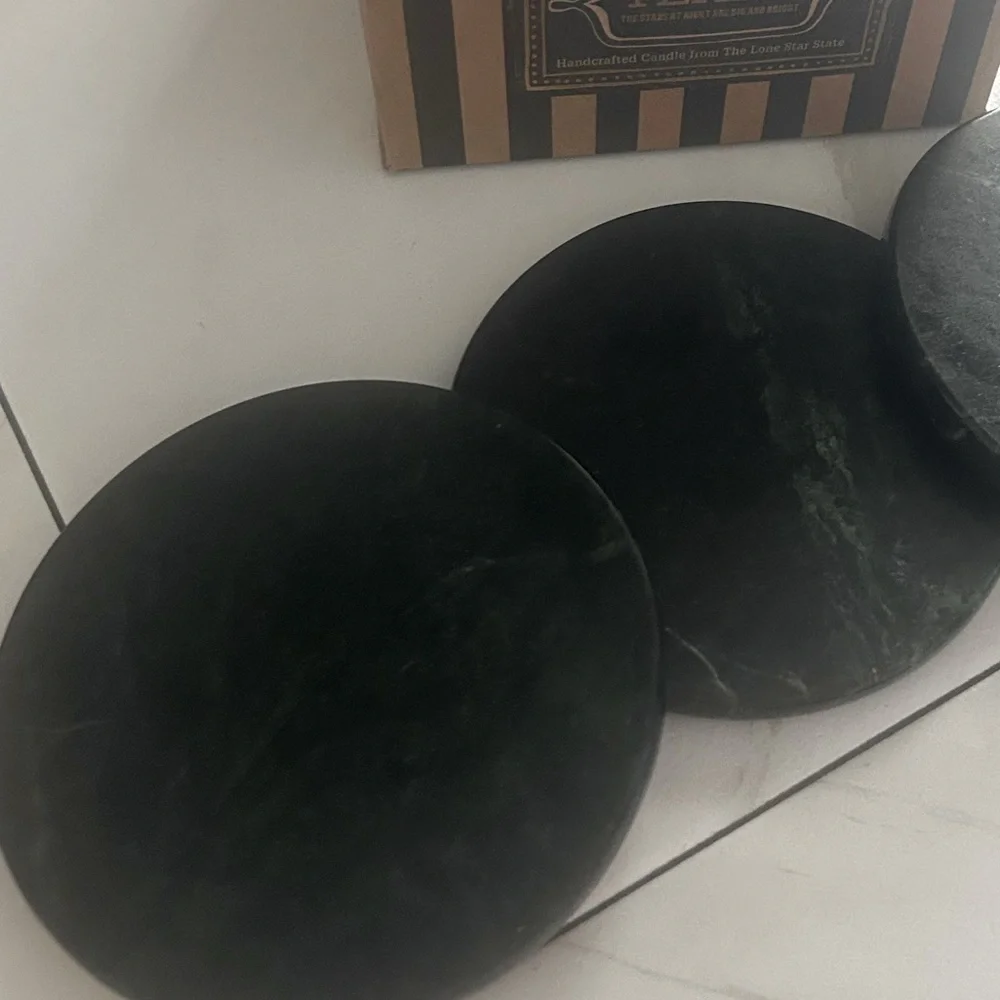 🍀 3 for $25 Black and Brown Marble Coaster Set Non Slip or Scratch Bottom